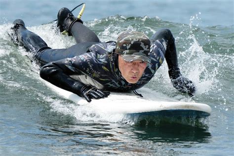 Japanese Surfer Nears And Talks Of Catching Waves At West