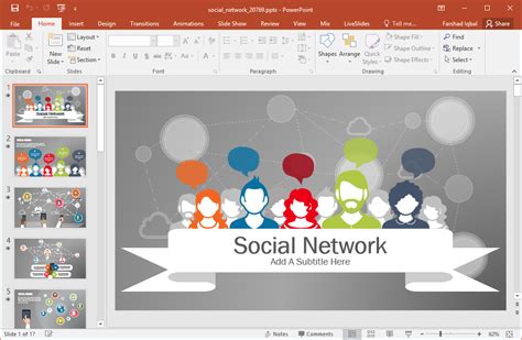 Animated Social Network Powerpoint Template