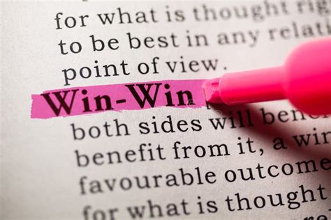 Definition Of The Word Win Win Stock Image Image Of Word Dictionary