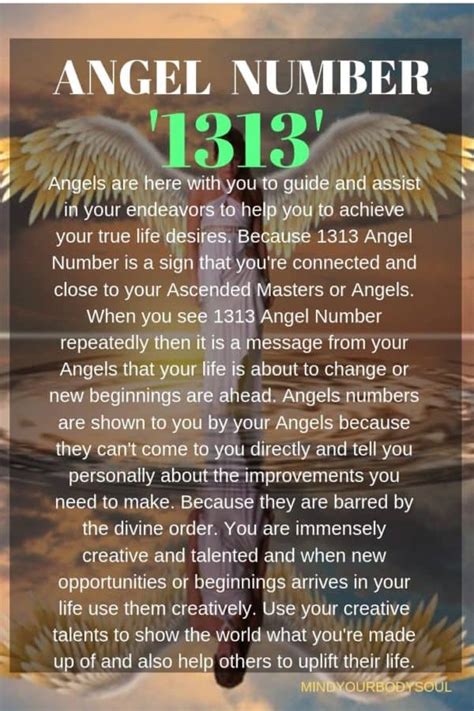 1313 Angel Number Creative Changes Are Great For You Mind Your Body Soul