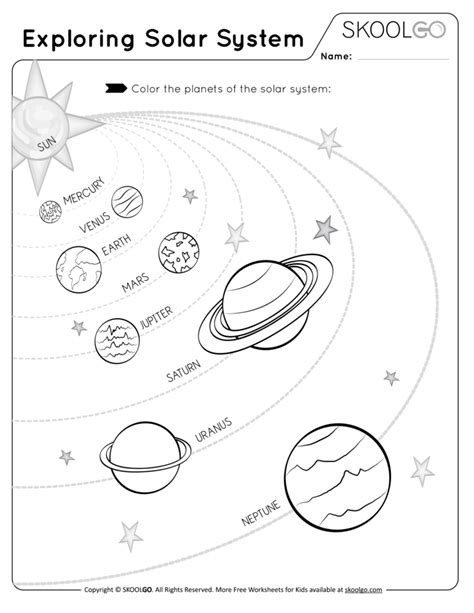 Solar System Worksheet For Kids