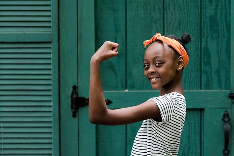 African American Tween Girl Being Strong Strong Is The New Pretty