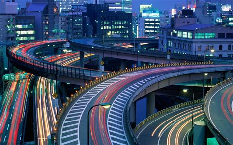 Time Lapse Photography Of The Busy Road City Cityscape Long Exposure