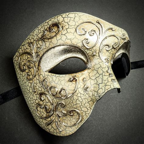 Phantom Of The Opera Venetian Masquerade Mask Silver Lining