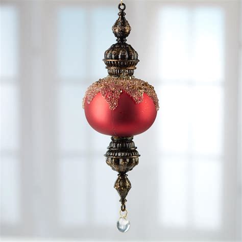 Red Beaded Finial Ornament On Sale Holiday Crafts
