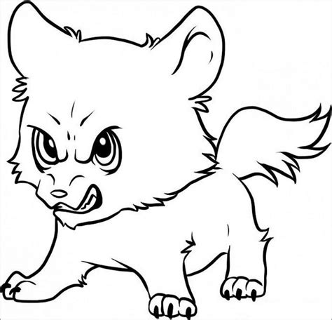 Angry Baby Wolf Coloring Page Coloringbay