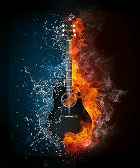 Fondo De Guitarra Musik Wallpaper Art Wallpaper Fire And Ice