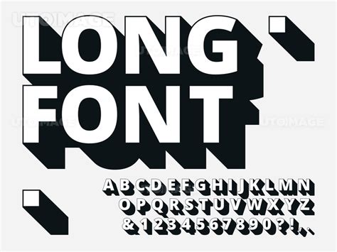 유토이미지 Long Shadow Font Retro Boldness 3d Alphabet Old Bold Type And