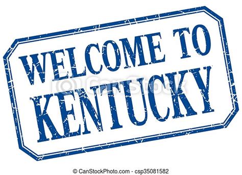 Vector Of Kentucky Welcome Blue Vintage Isolated Label Csp35081582