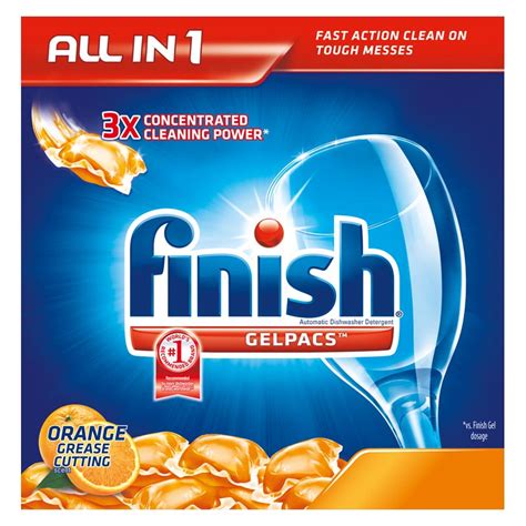 Finish Gelpacs Dishwasher Detergent Orange Scent 60 Count