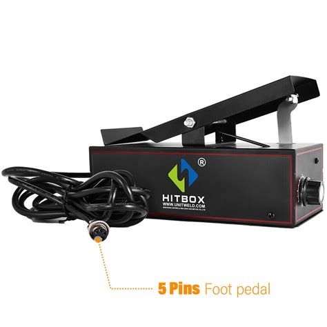HITBOX 200Amp 5 Pin Foot Pedal For TIG Welder HITBOX HBT2000P Cold TIG