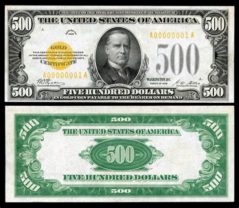 Current denomination of united states currency. 500 DOLLAR BILL GLOSSY POSTER PICTURE PHOTO five hundred ...