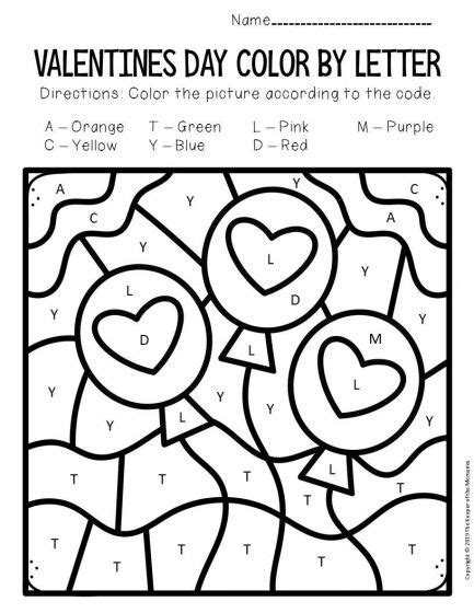 Color By Capital Letter Valentines Day Preschool Worksheets