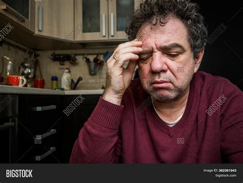 Sad Adult Male Home Image And Photo Free Trial Bigstock