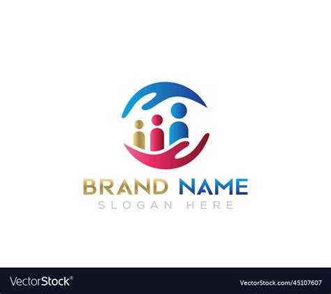 Partnership With Friendly People Logo Royalty Free Vector