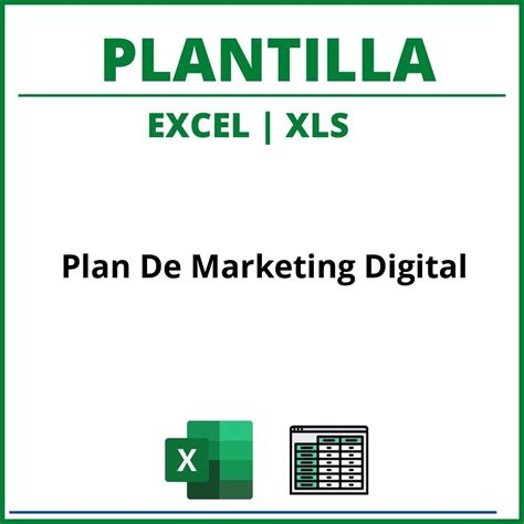 Plantilla Plan De Marketing Digital Excel