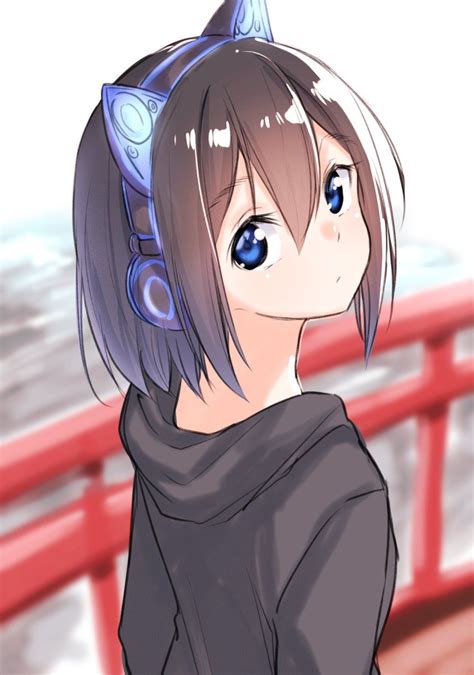 Headphone Cute Anime Girl Drawing