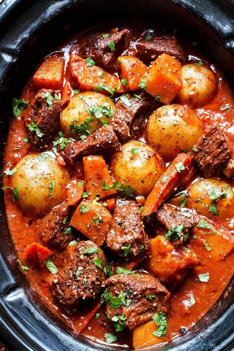 Slow Cooker Beef Stew With Butternut Carrot And Potatoes Recipe