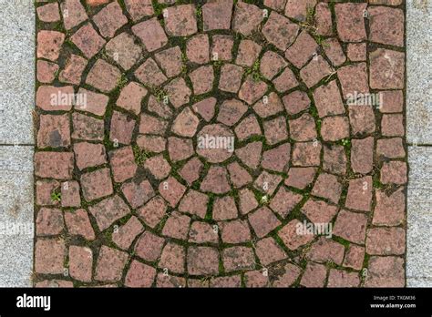 Old Cobblestone Tile Texture In Old Town City Pavement Background