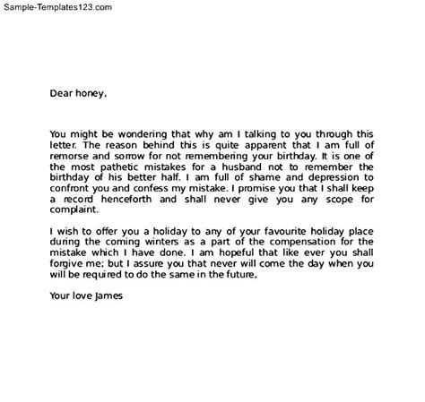 Apology Letter To Wife Sample Templates Sample Templates