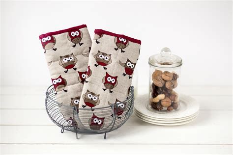Kitchen Oven Mitts With Owls Owl Oven Mitt Set Cooking