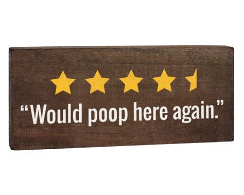 Would Poop Here Again Sign Toilet Decor 6x12 Rustic Wood Plaque