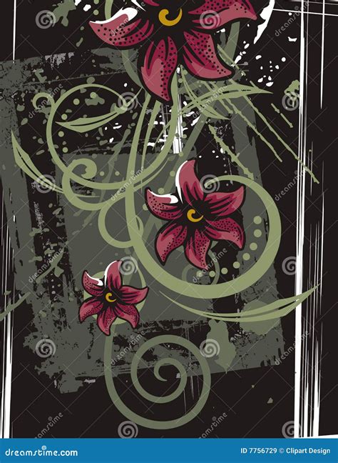 Floral Grunge Background Stock Vector Illustration Of Clip 7756729
