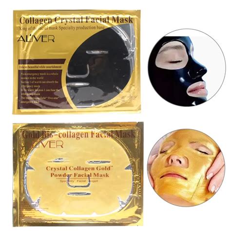 Collagen Crystal Powder Gold Black Face Mask Moisturizing Hydrating Anti Wrinkle Whitening Anti