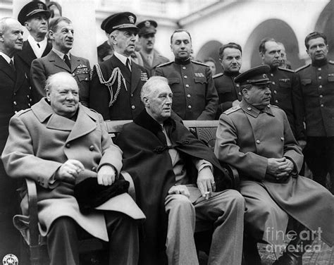 Churchill Roosevelt And Stalin Photograph By Science Source Fine Art