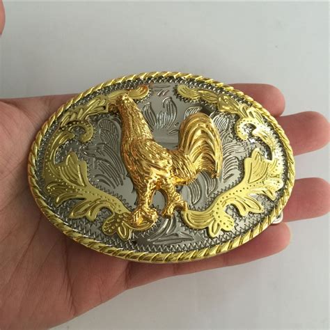 Retail Western High Quality Oval Cool 3d Gold Chicken Cowboy Belt