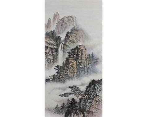 Original Hand Painted Mount Huangshan Artwork Light Colored Etsy