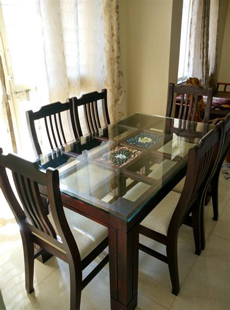 Wooden Dining Table Designs With Glass Top 13554 Hous