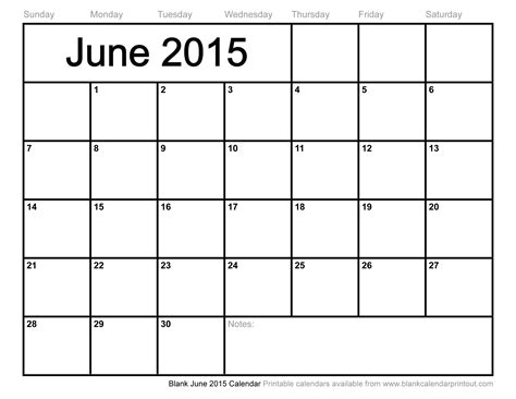 Blank Calendar June 2015 Car Interior Design