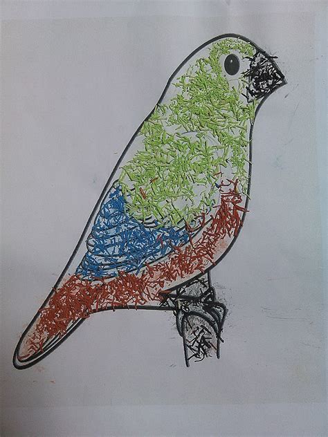 Sketsa Gambar Mozaik Burung