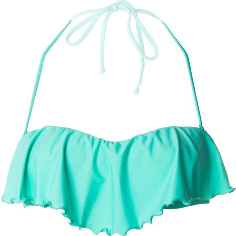 Oneill Solid Ruffle Bikini Top Womens Ruffled