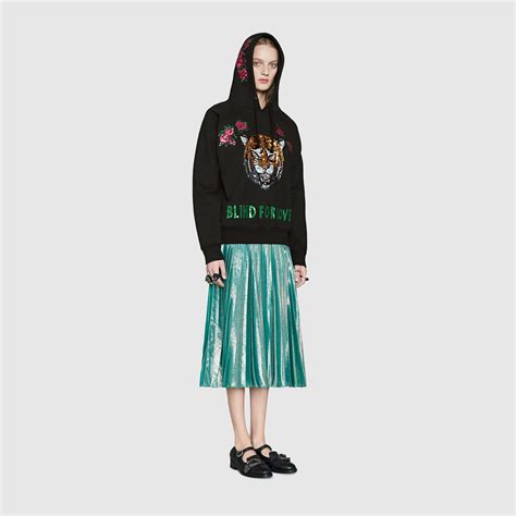 Embroidered Hooded Sweatshirt Gucci Womens Sweatshirts 460512x5n961082