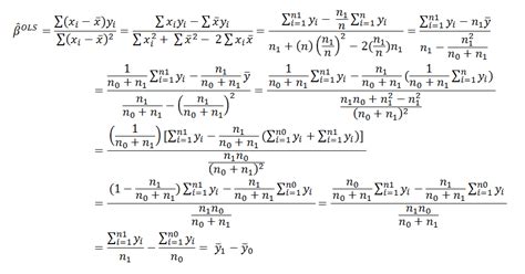 Regression Ols Estimate Of A Linear Model With Dummy Variable Cross Validated