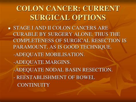 Ppt Colon Cancer Current Surgical Management Options Powerpoint