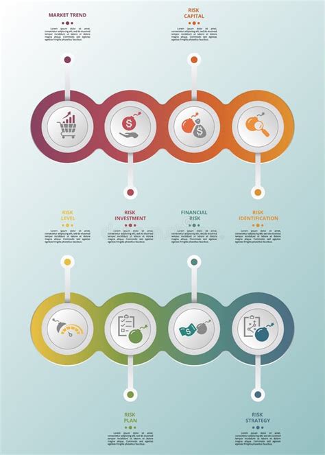 Infographic Risk Management Template Icons In Different Colors