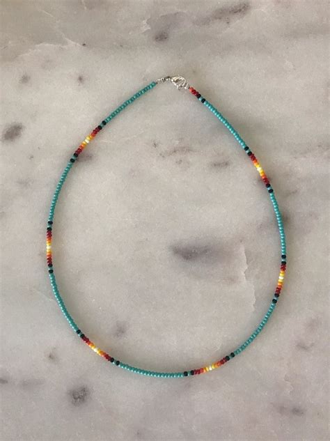 Seed Bead Choker Necklace ~approx 14 Inches In Length ~handmade Seed Bead Choker ~made On A