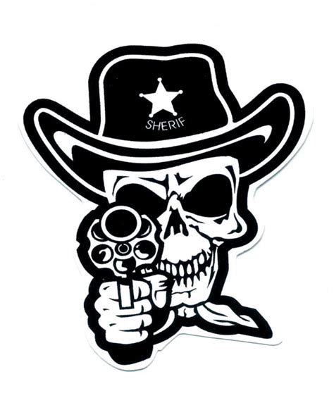 The military cowboy hats are worn by armor, air cavalry and scout units as ceremonial or commemorative headwear in a tip of the hat to honor and recognize their horse calvary roots. Skull Sheriff Cowboy Punk Rock Gun Pistol Sticker ...