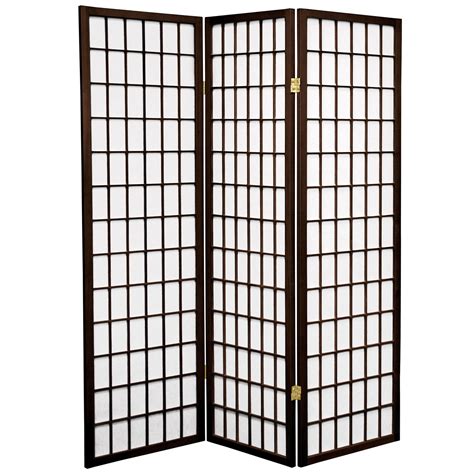 Buy Oriental Furniture 5 Ft Tall Window Pane Shoji Screen Walnut 3