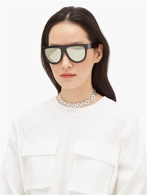 Céline Mirrored Flat Top Acetate Sunglasses Lyst