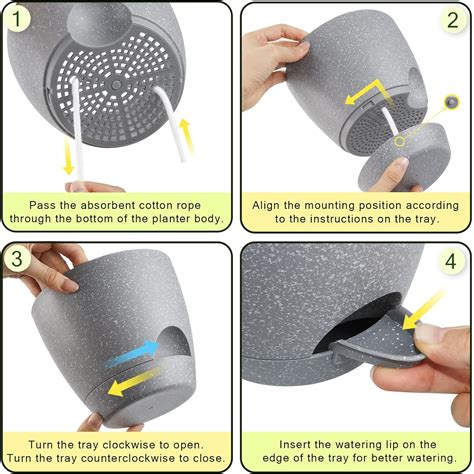 Warmplus Macetas de plástico de riego automático de 8 pulgadas para