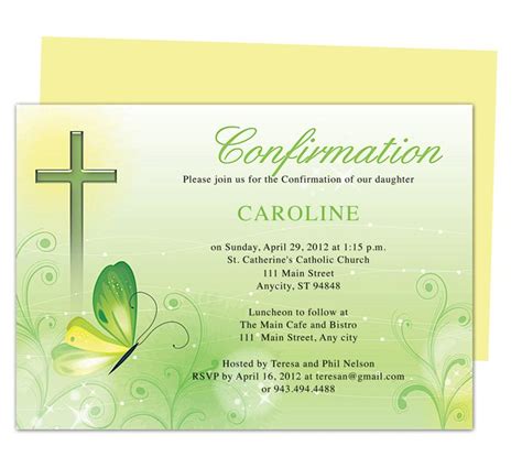 Ces modèles pour invitation anniversaire fonctionnent sur toutes les versions de word. Greens Catholic Confirmation Invitation Templates. Use with Word, OpenOffice, Publisher, Apple ...