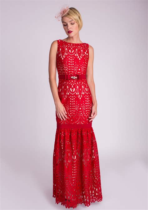 Long Red Crochet Dress