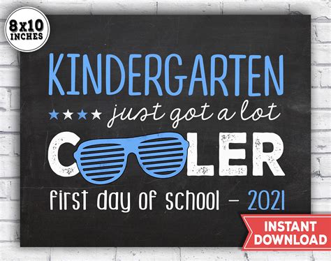 First Day Of Kindergarten Sign 2021 1st Day Of School Sign Etsy