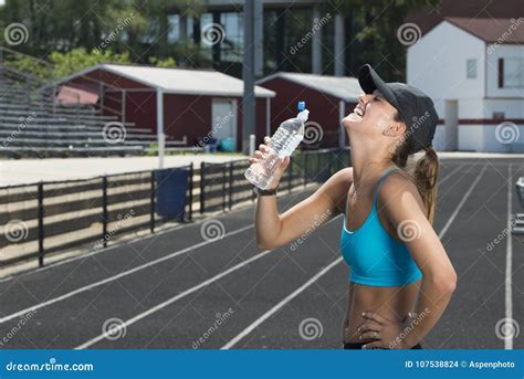Cute And Beautiful Teen Girl Fitness Model Outside Stock Photo Image