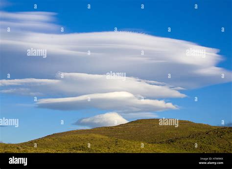 Lenticular Clouds Above Arid Steppe Torres Del Paine National Park