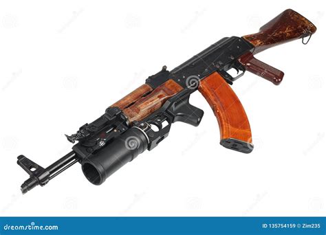 Ak 47 With Underbarrel Grenade Launcher Stock Image Image Of Ak47